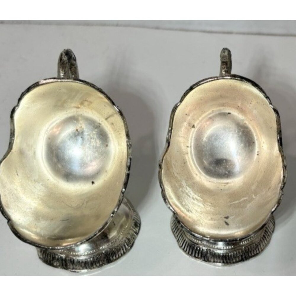 Vintage Silver Plate Salt Scuttle Bowl Roses Design 2.5” – No Spoon Set of 2 - Picture 3 of 7